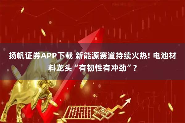 扬帆证券APP下载 新能源赛道持续火热! 电池材料龙头“有韧性有冲劲”?